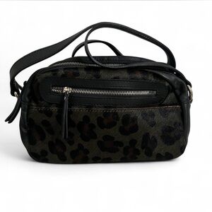 Maurizio Taiuti Leather & Calf Hair Leopard Crossbody Bag